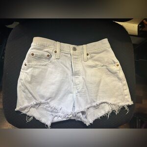 Levi Strauss and co White Frayed 501 Women’s denim Shorts size 24